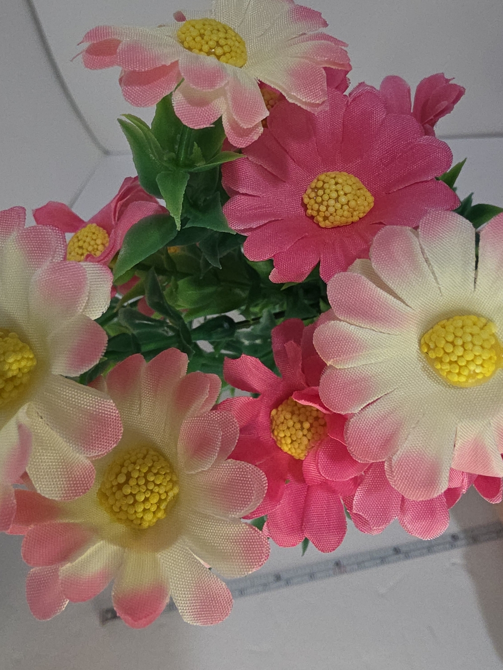 Home Accents Pink and Cream Daisy Bouquet - Faux Floral Arrangement